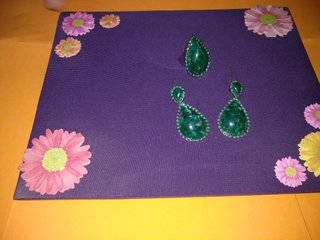 Conjunto Pendientes y Anillo Verde Esmeralda
