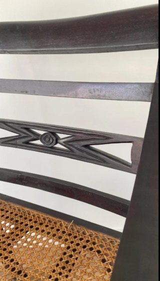 Set de 2 Sillas de Madera y Ratán