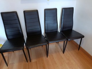 Juego de 4 sillas comedor marrón oscuro