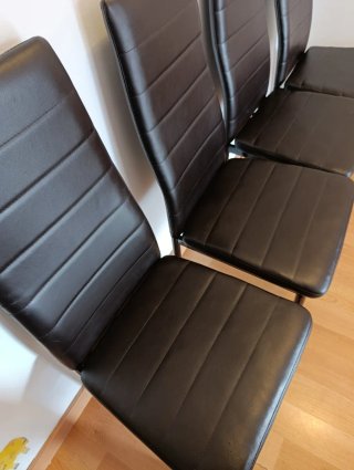 Juego de 4 sillas comedor marrón oscuro