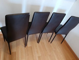 Juego de 4 sillas comedor marrón oscuro