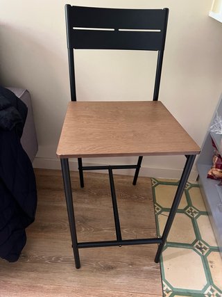 Dos Taburete Alto Cocina Madera y Metal