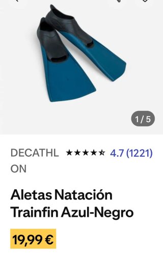 Aletas natación Talla 36-37 Tribord