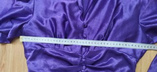 Vestido morado drapeado