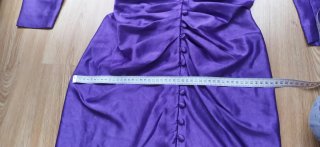 Vestido morado drapeado