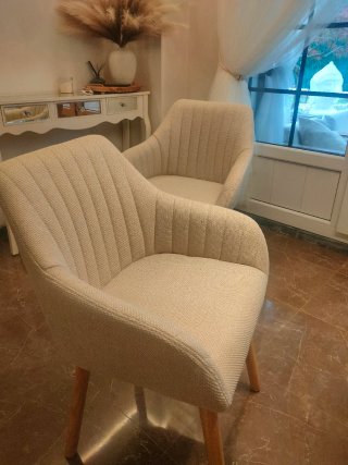 Set 2 Sillas de Comedor Nórdico Goeurvant beige