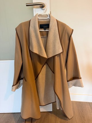 Abrigo lana Mango Beige/Marrón