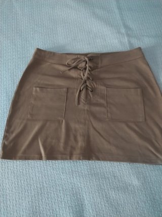 Falda de ante marrón