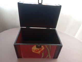 Caja joyero decorada con flor