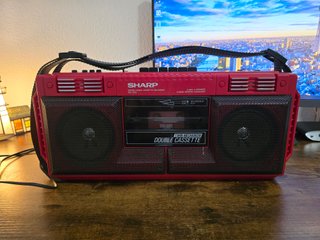Radio Boombox Doble Cassette Sharp Roja