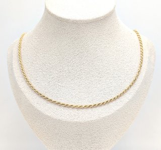 Cadena Salomónica de oro de 18k, 9.65 g, 51 cm.