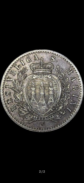 Moneta 50 Centesimi San Marino 1898 in argento