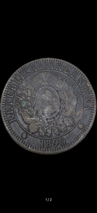 Moneda Argentina 2 Centavos 1890