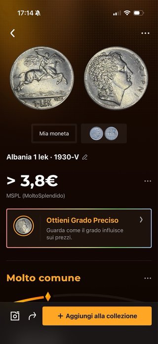 Moneta Albania 1 Lek 1930-V