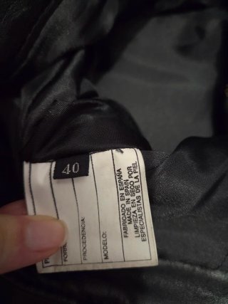 Pantalón Mod de Cuero Auténtico Negro M