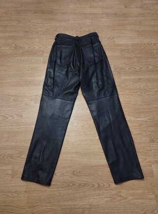 Pantalón Mod de Cuero Auténtico Negro M