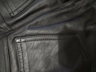 Pantalón Mod de Cuero Auténtico Negro M