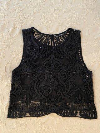 Top de Lentejuelas Negro Zara