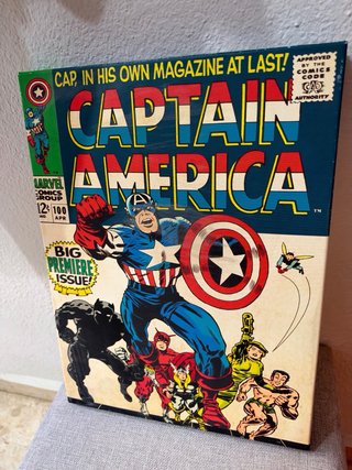 Lienzo Capitán América Retro Marvel Oficial