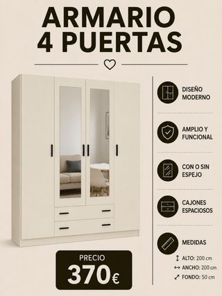 Armario 2/3 y cuatro puertas 631589060