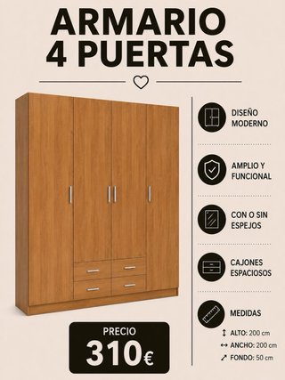 Armario 2/3 y cuatro puertas 631589060