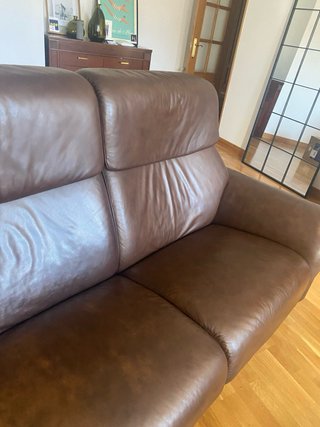 Sofá esquinero Stressless piel marrón