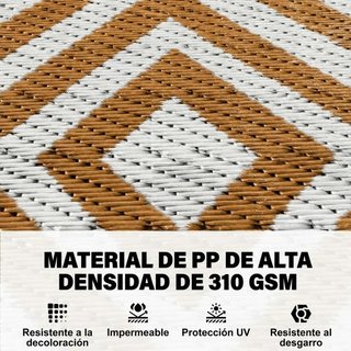 Alfombra Exterior Reversible 182x274cm Rojo Blanco