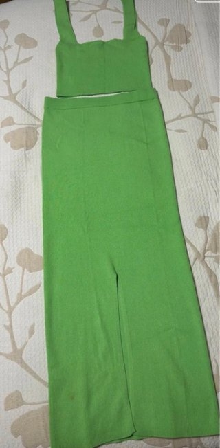 Conjunto Top y Falda Zara Verde