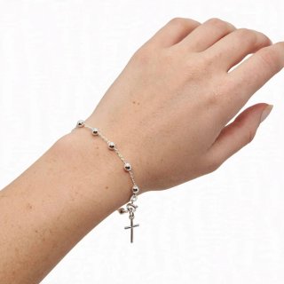 PULSERA DE ROSARIO DE PLATA