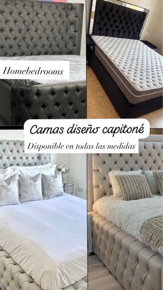 Cama Tapizada Diseño Capitoné