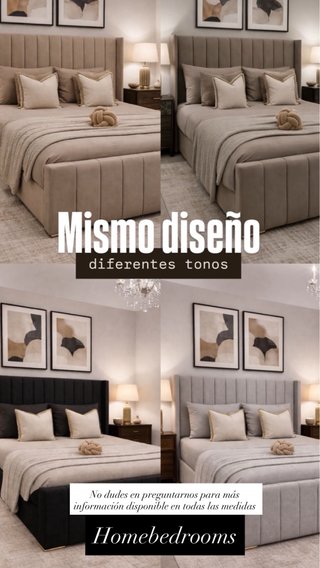Cama Tapizada Diseño Moderno