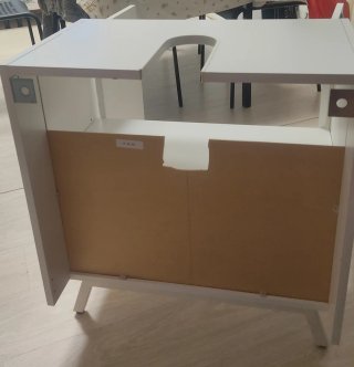 Mueble auxiliar bajo lavabo blanco