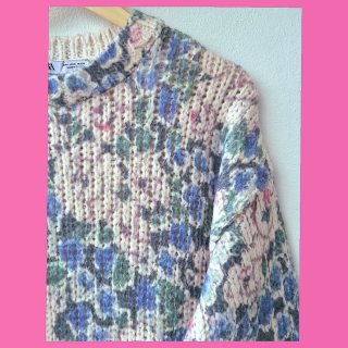 Jersey ZARA oversize estampado floral talla S