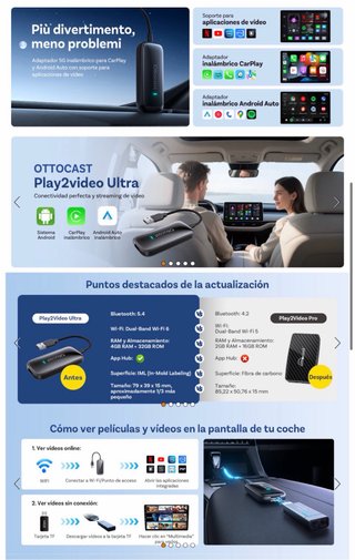 NUEVO! Ottocast Play2video Ultra 2026 CarPlay