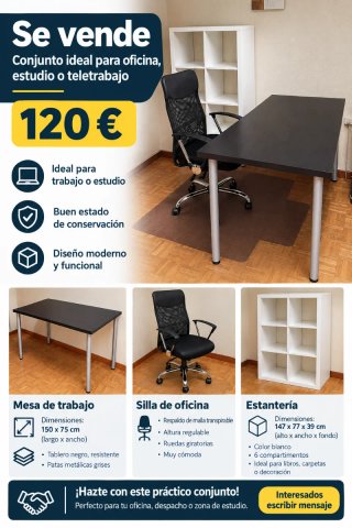 Conjunto ideal para oficina, estudio o teletrabajo