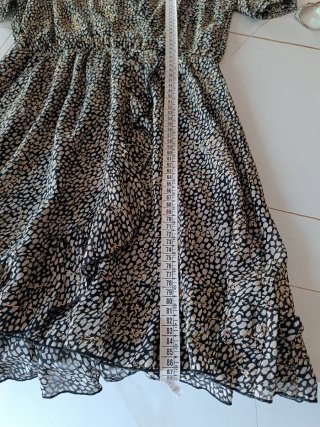 Abito donna fantasia nero e oro