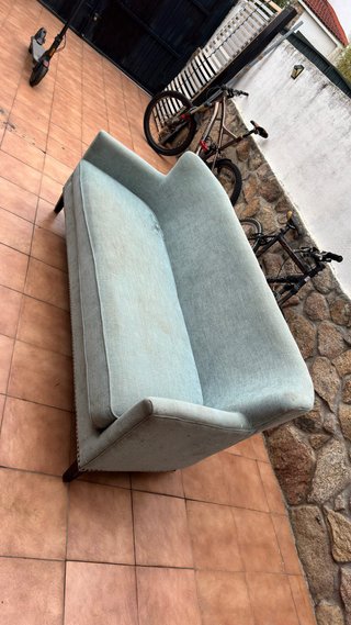 Sofá azul claro vintage 200x90cm