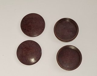 coppia piccole e antiche scatolette da orologiaio