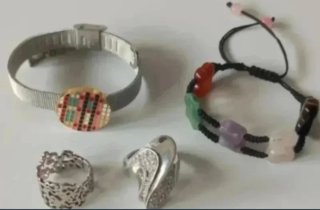 Pulseras y 2 Anillos de Acero
