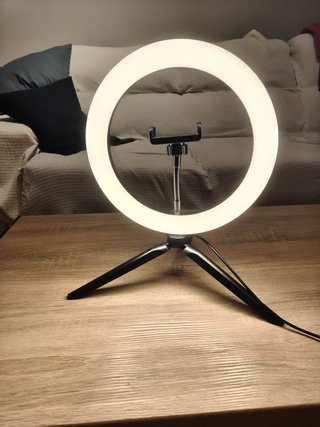 Aro de luz LED 26 cm con trípode y soporte para mó