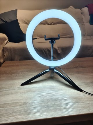 Aro de luz LED 26 cm con trípode y soporte para mó