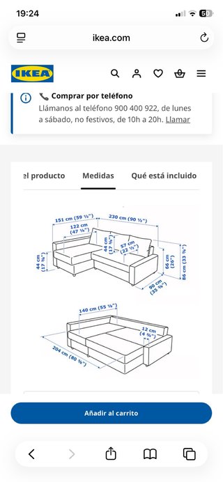 Sofá Cama azul.