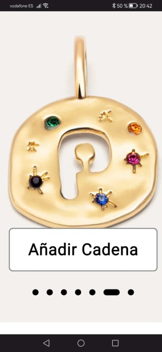 Colgante inicial P oro con piedras