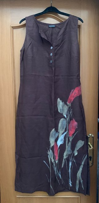 Vestido de Lino Azogue Marrón chocolate