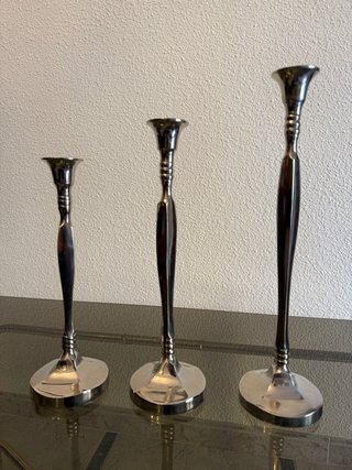 Set 3 Candelabros Plata