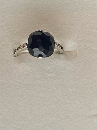 Anillo plata con Piedra Negra