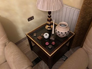 Mesa Auxiliar de Madera y Cristal