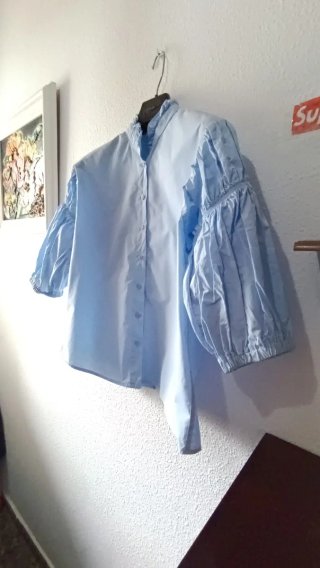 Blusa para baturra azul TALLA M NUEVA A ESTRENAR