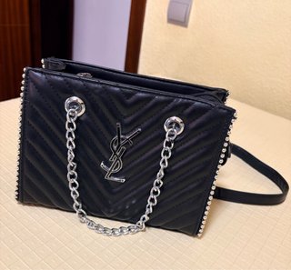 Bolso Y Cuero Negro Tachuelas Cadena