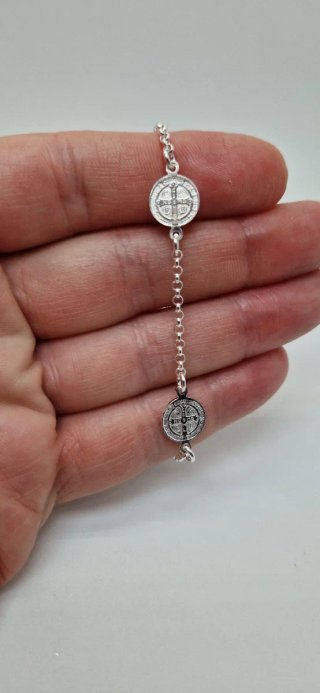 PULSERA SAN BENITO DE PLATA